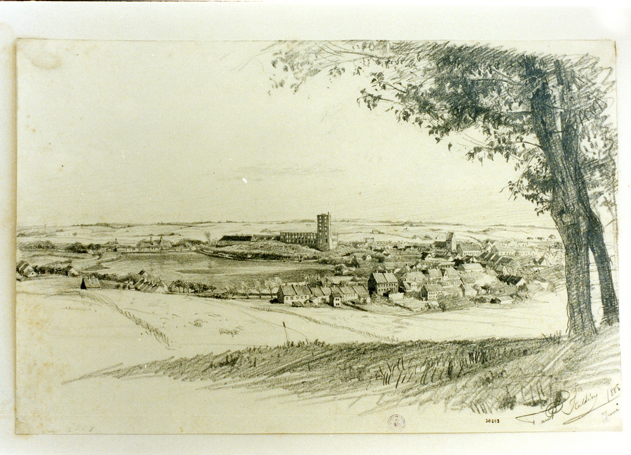 veduta del castello di Kolding (disegno) di Tom-Petersen Peter (sec. XIX)