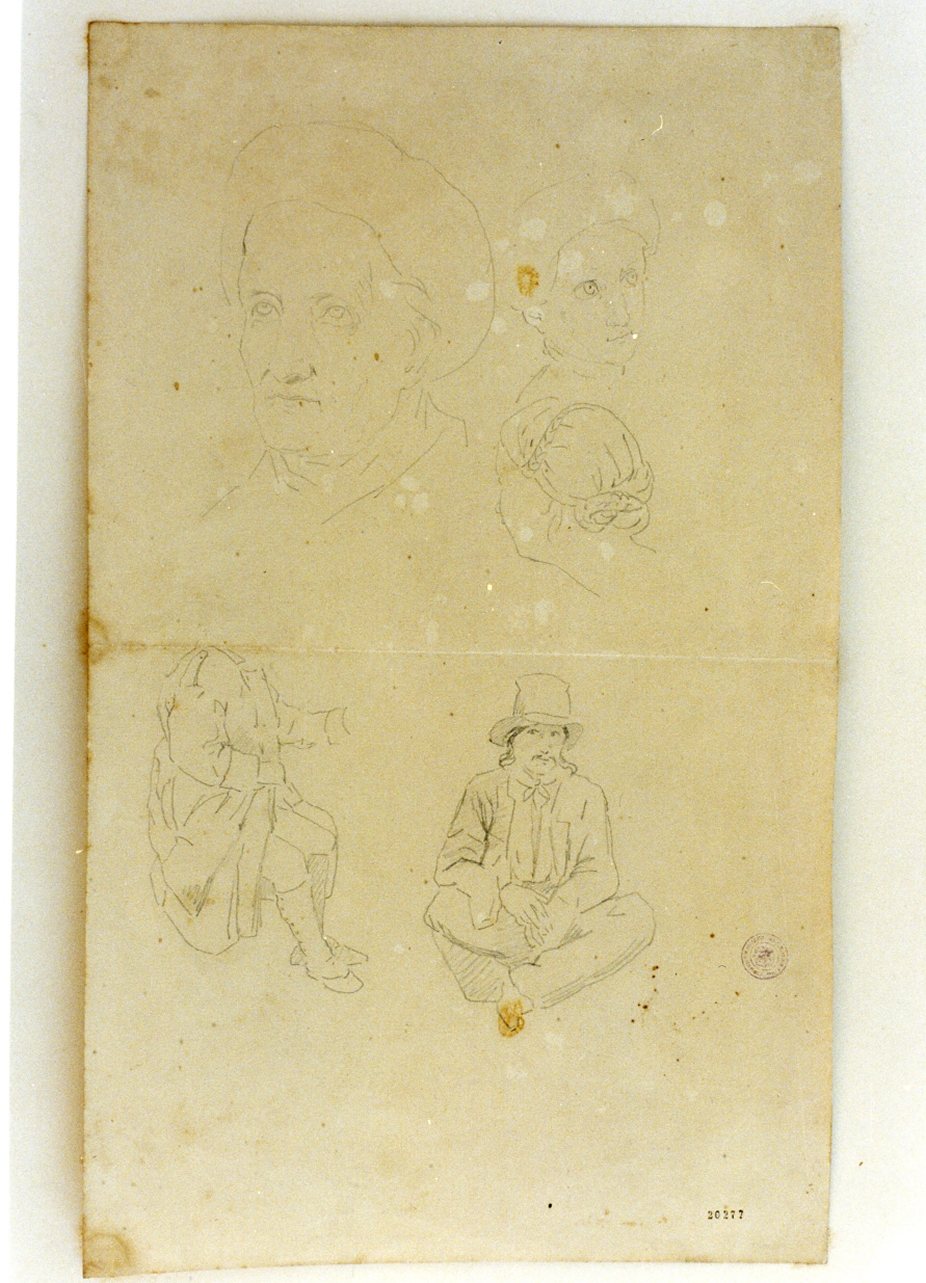 studio di figure (disegno) di Thomsen August Carl Vilhelm (sec. XIX)