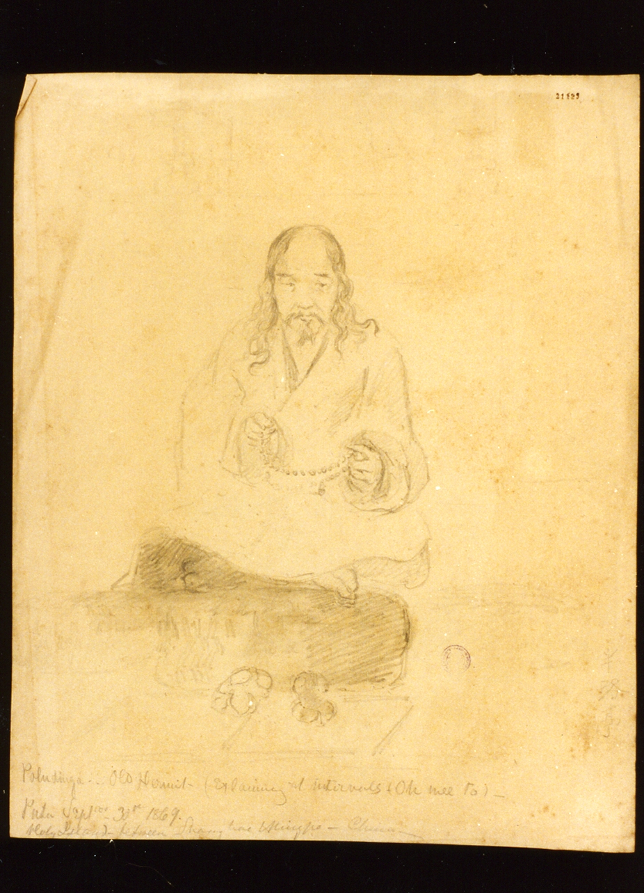 figura di eremita cinese (disegno) di Melbye Fritz Sigried Georg (sec. XIX)