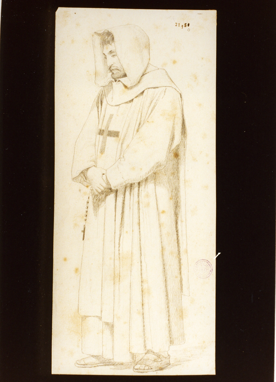 studio di frate trinitario (disegno) di Rorbye Martinus Christian Wedseltoft (sec. XIX)