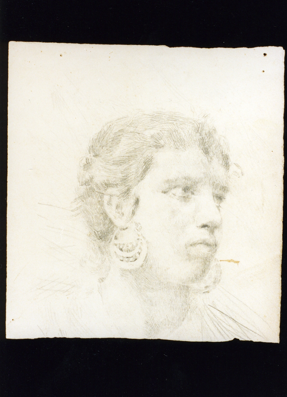 ritratto femminile (disegno) di Michetti Francesco Paolo (secc. XIX/ XX)
