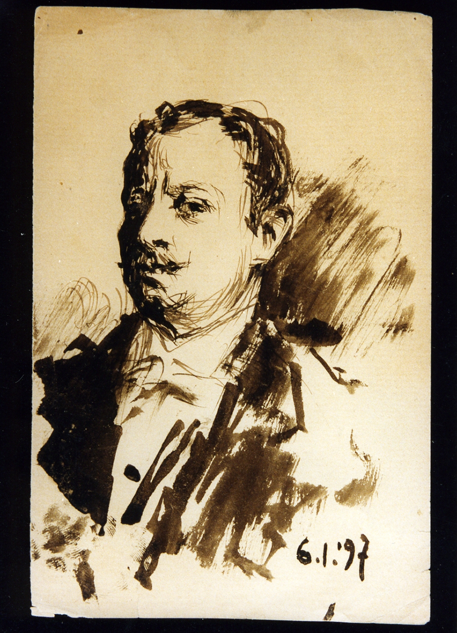 ritratto di Ernesto Murolo (disegno) di La Bella Vincenzo (sec. XIX)