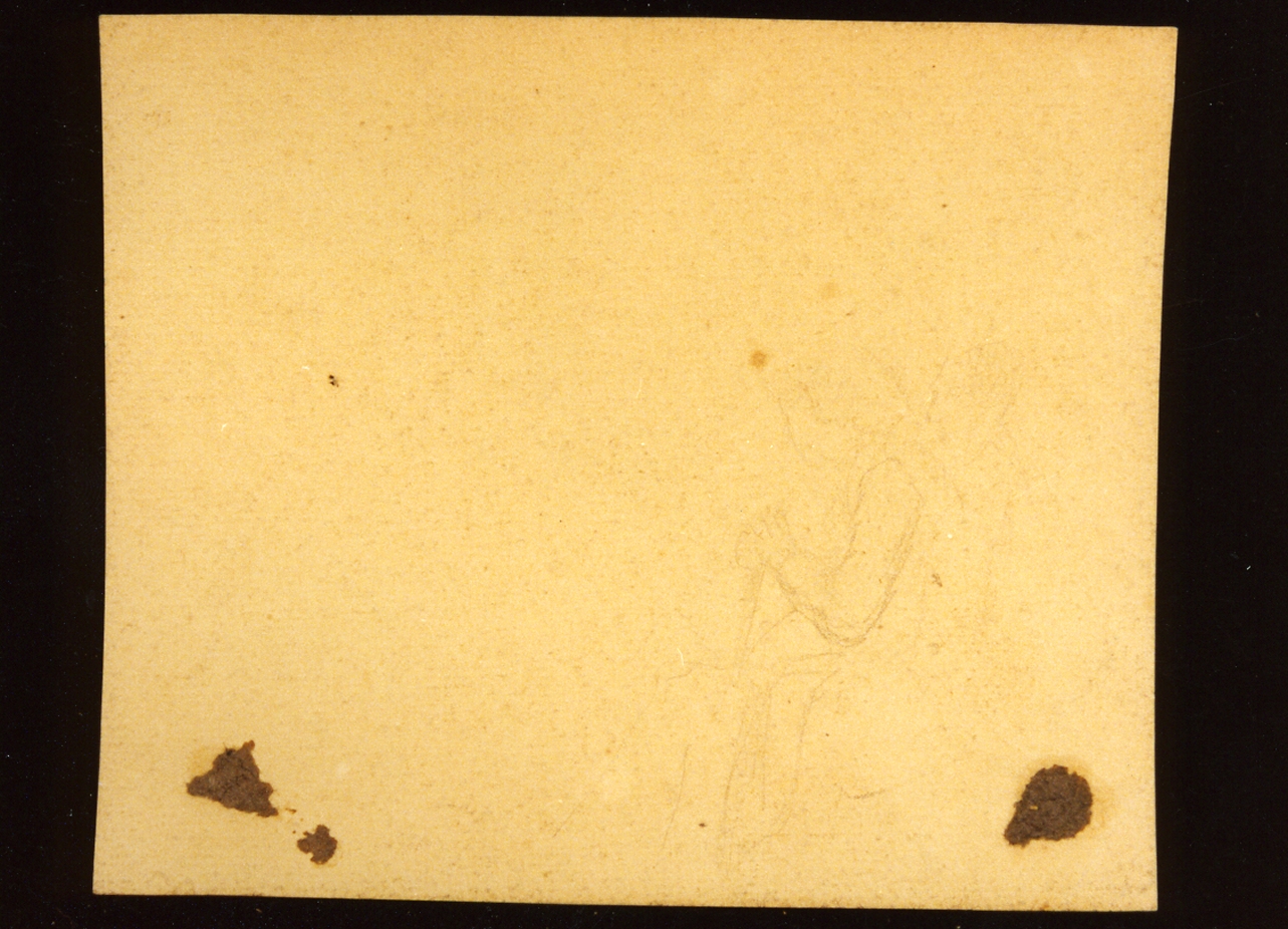 figura maschile seduta (disegno) - ambito danese (sec. XIX)