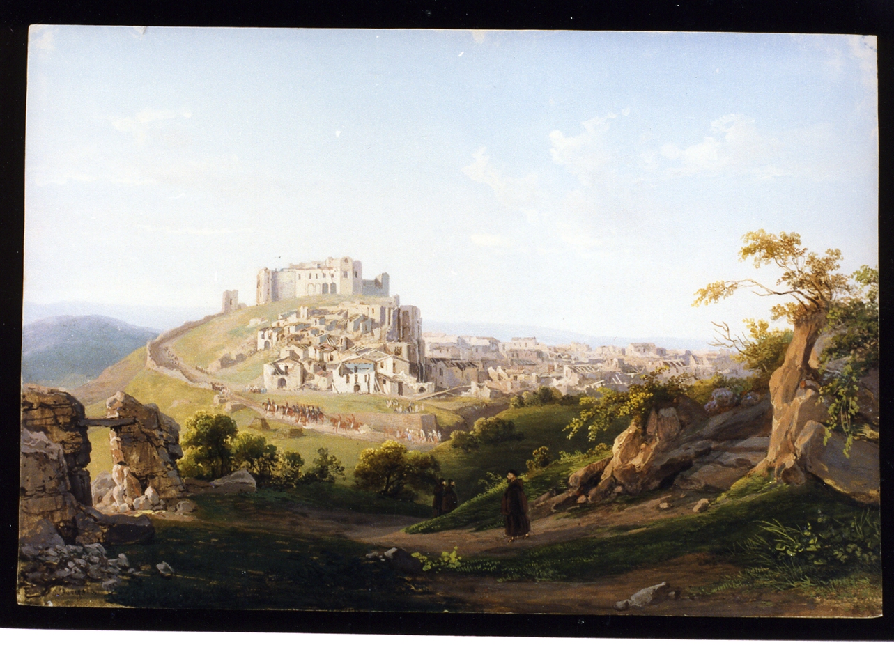 veduta di Melfi distrutta dal terremoto (disegno) di Fergola Salvatore (sec. XIX)