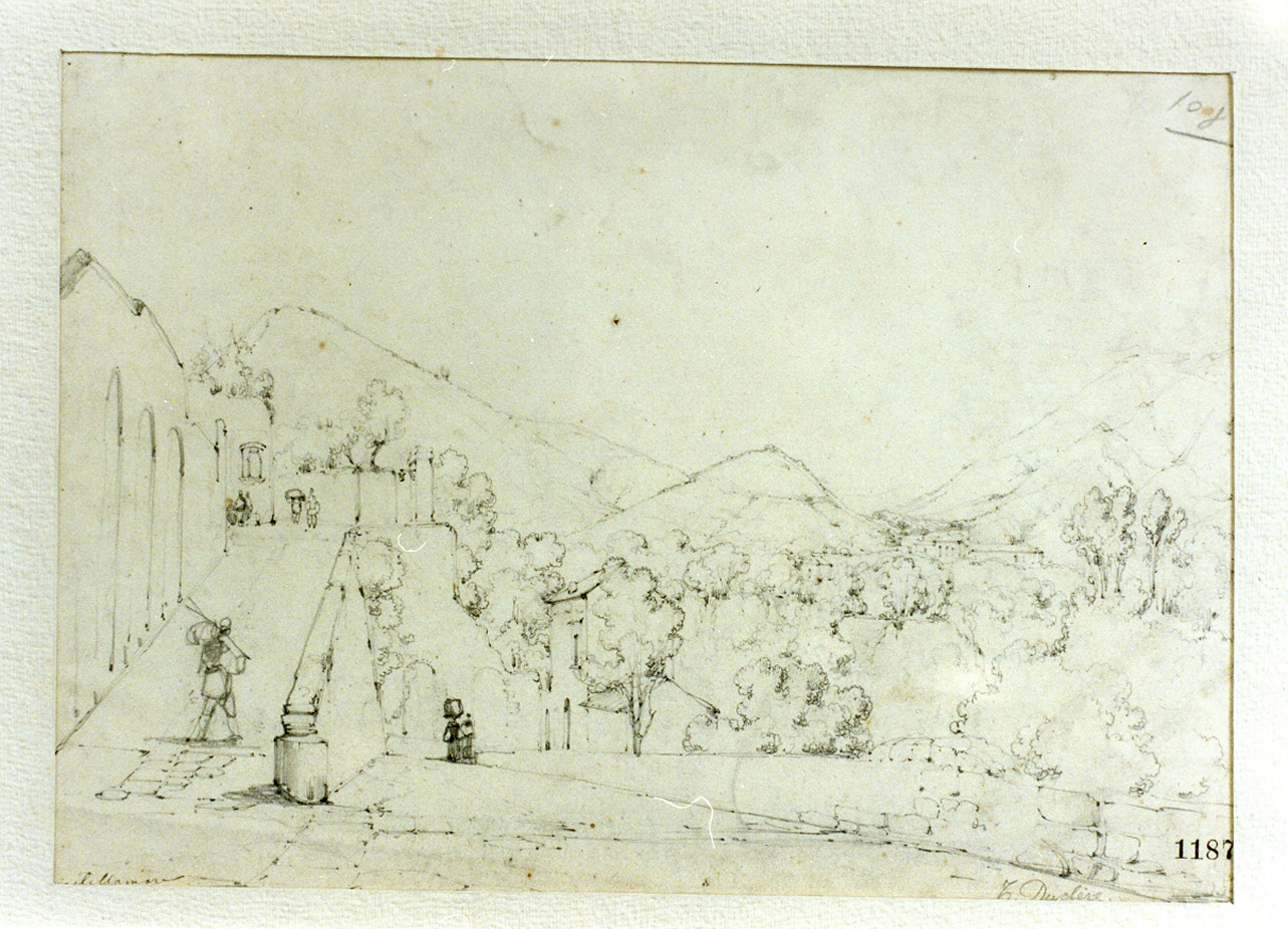 veduta di Castellammare di Stabia (disegno) di Duclère Teodoro (sec. XIX)