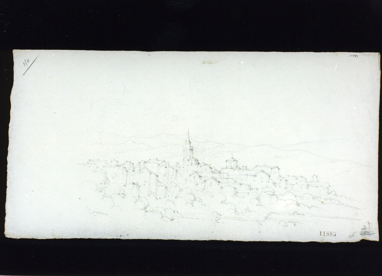 veduta di Teramo (disegno) di Carelli Consalvo (secc. XIX/ XX)