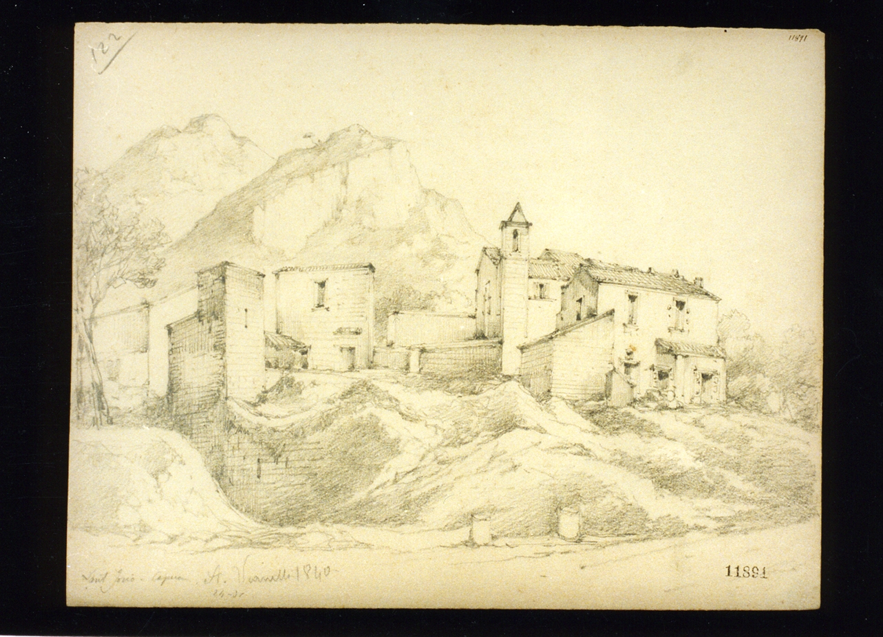 veduta di S. Jorio a Capua (disegno) di Vianelli Achille (sec. XIX)