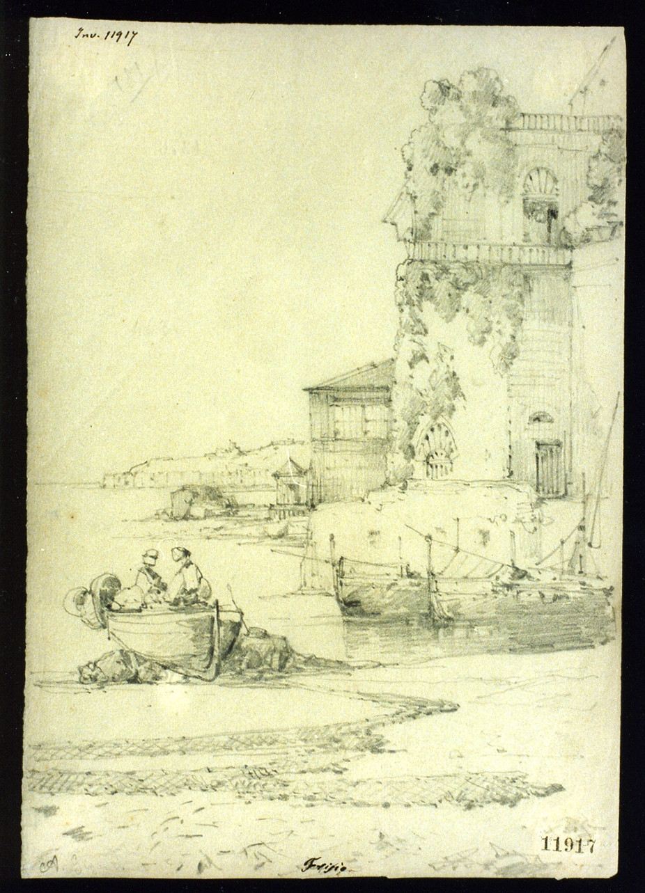 veduta di Frisio a Napoli (disegno) di Gigante Achille (sec. XIX)