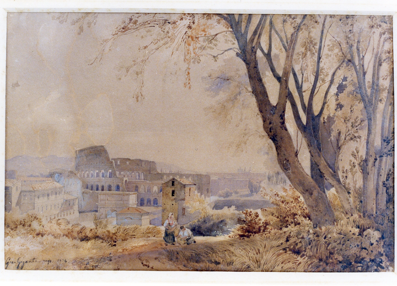 veduta di Roma (disegno) di Gigante Giacinto (sec. XIX)