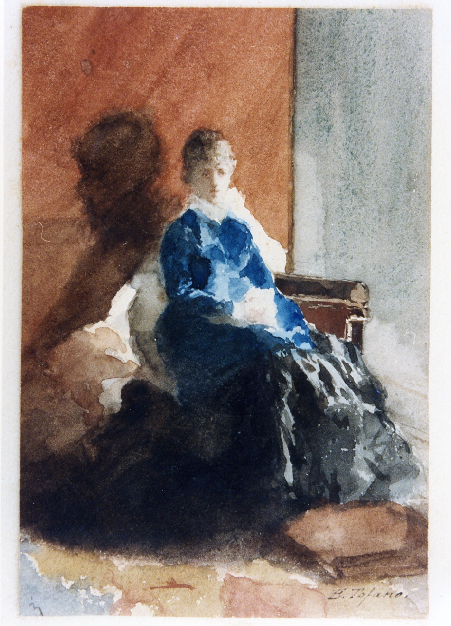 figura femminile seduta (disegno) di Tofano Eduardo (secc. XIX/ XX)