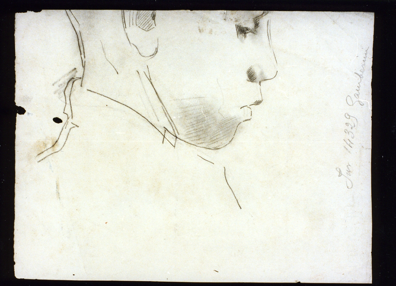 ritratto maschile di profilo (disegno) di Celentano Tommaso (sec. XIX)
