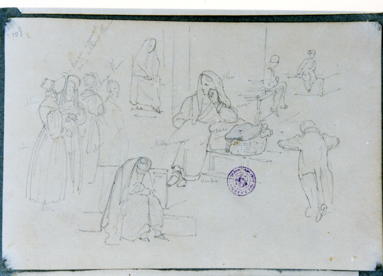 studio di figure varie (disegno) di Vervloet Frans (secondo quarto sec. XIX)