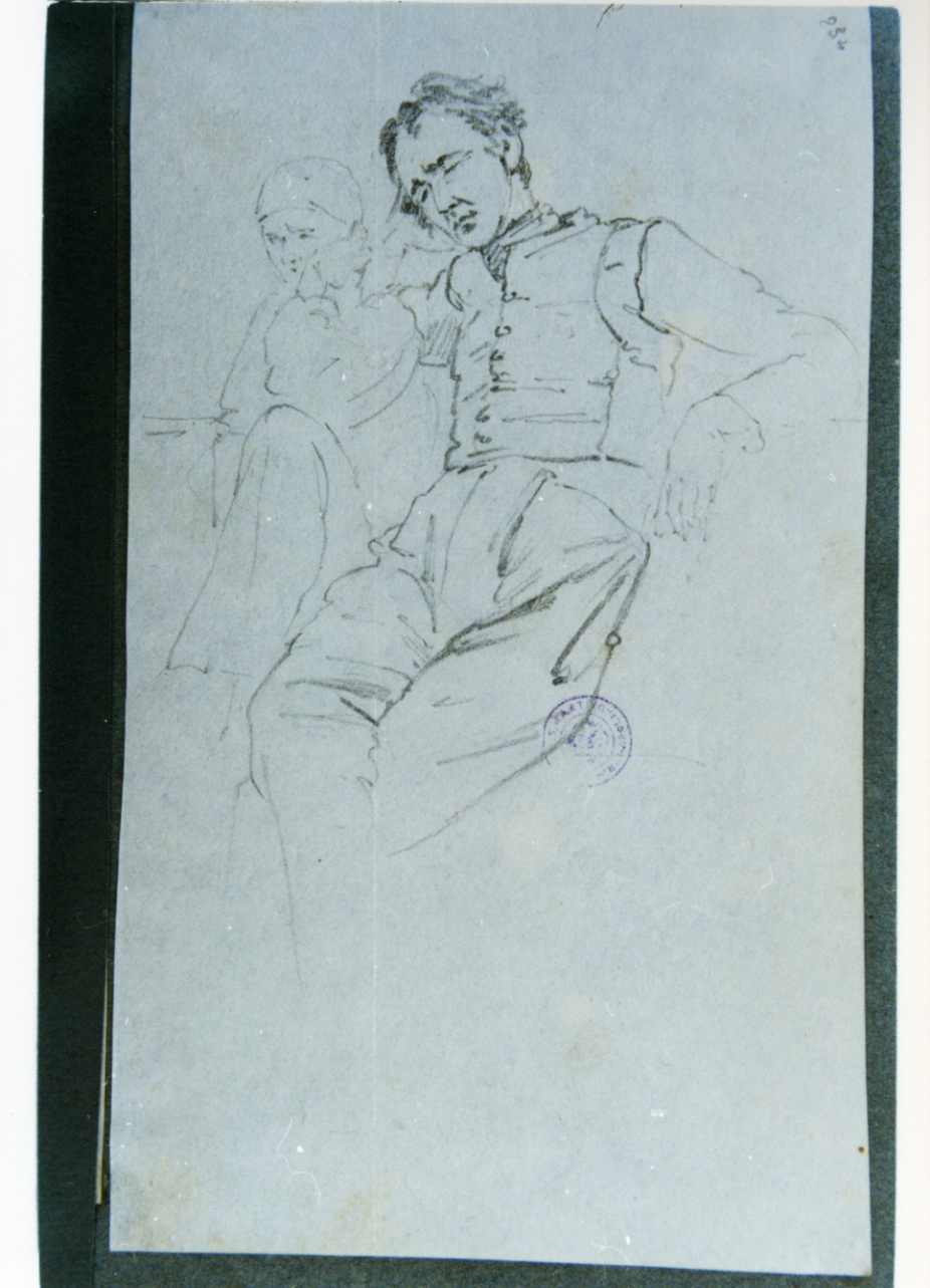 studio di due persone sedute (disegno) di Vervloet Frans (secondo quarto sec. XIX)