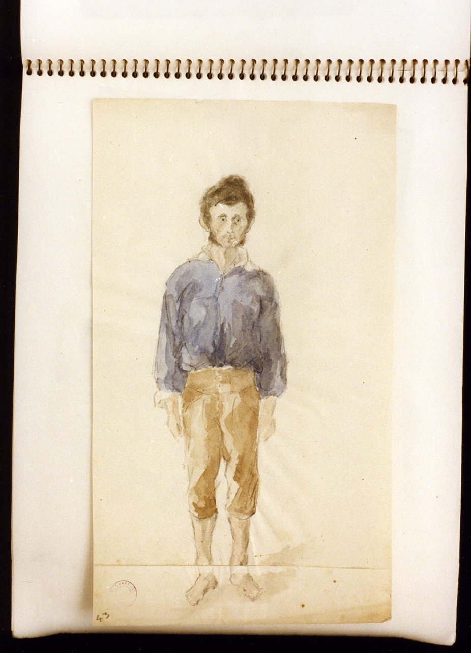 vecchio pescatore (disegno) - ambito europeo (sec. XIX)