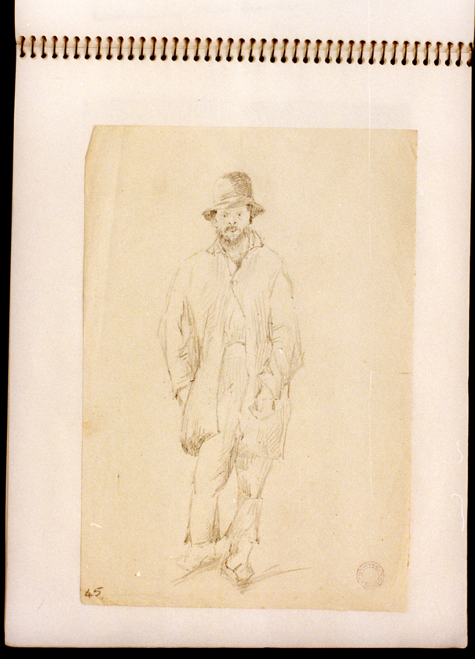 vecchio contadino (disegno) - ambito italiano (sec. XIX)