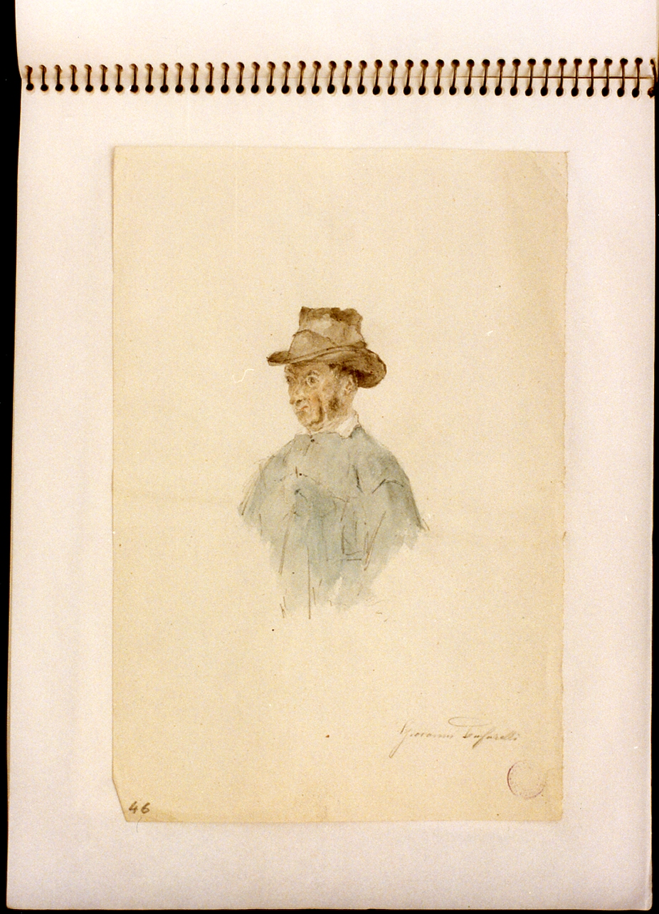 ritratto a mezza figura di Giovanni Tufarelli (disegno) - ambito europeo (sec. XIX)