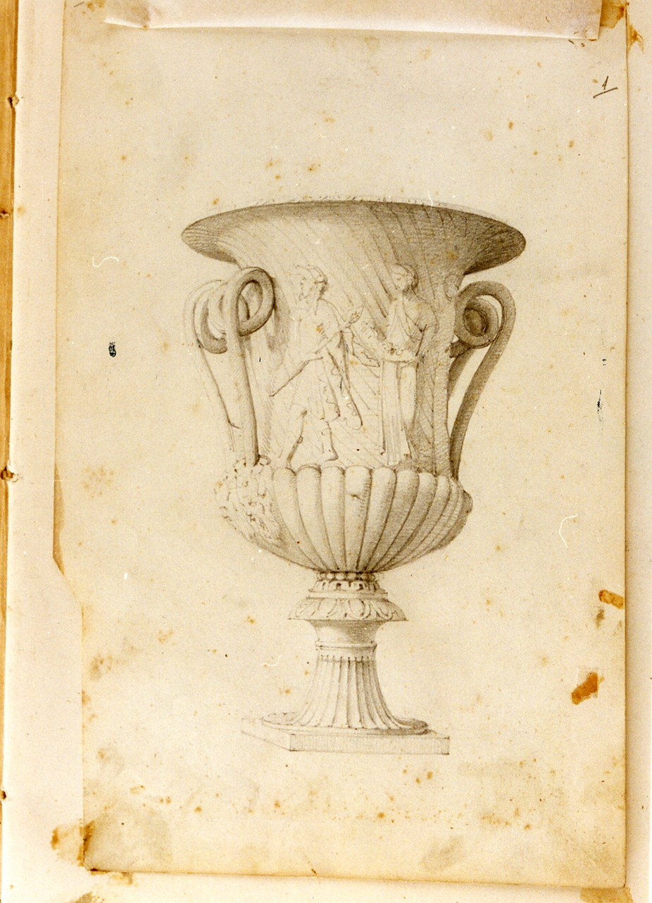vaso con scena classica (disegno) di Postiglione Raffaele (ultimo quarto sec. XIX)