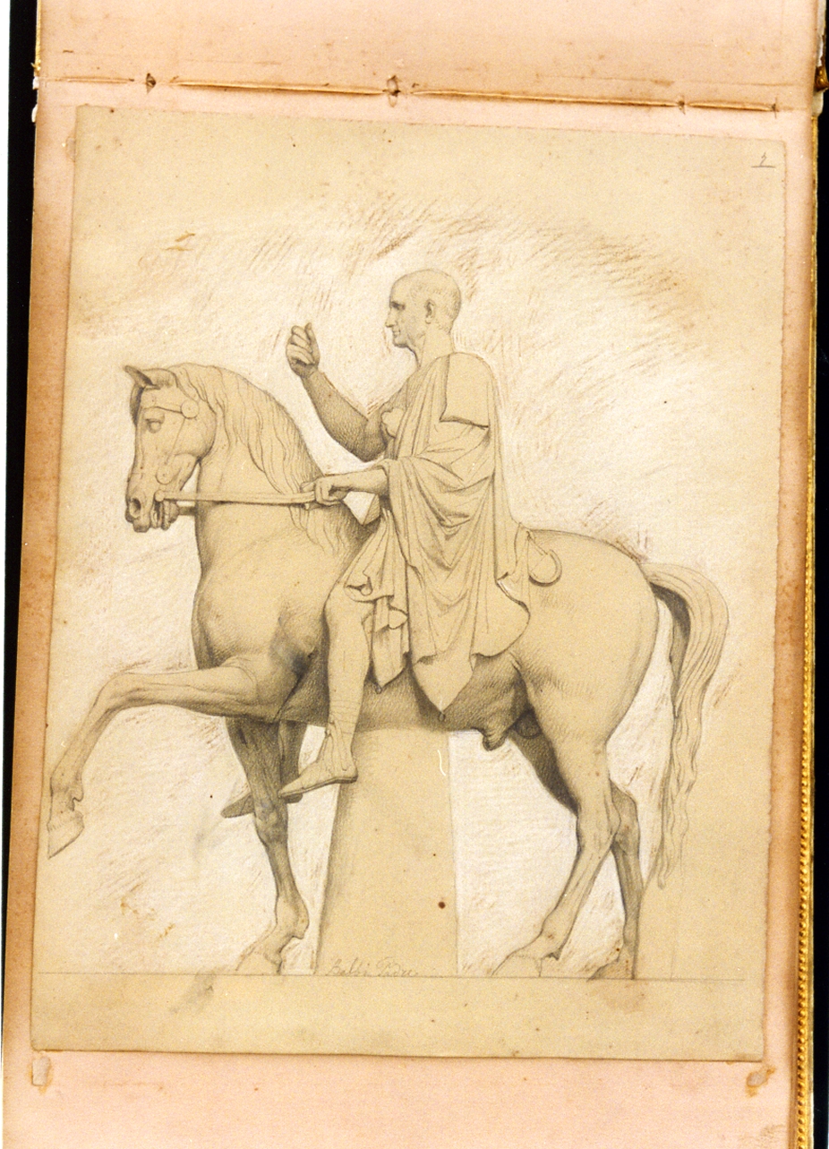 statua equestre di Balbo seniore (disegno) di Postiglione Raffaele (ultimo quarto sec. XIX)