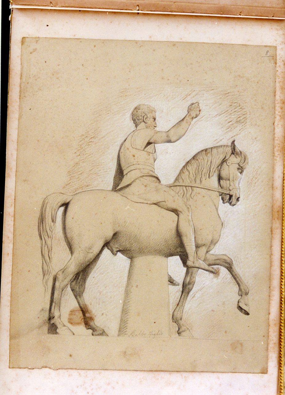 statua equestre di Balbo iuniore (disegno) di Postiglione Raffaele (ultimo quarto sec. XIX)