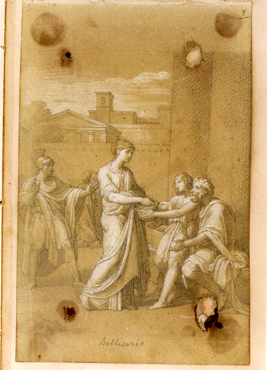 Belisario riceve l'elemosina (disegno) di Postiglione Raffaele (ultimo quarto sec. XIX)