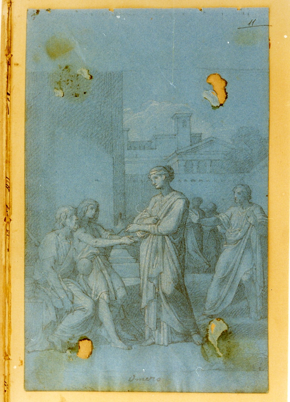 Omero cieco riceve l'elemosina (disegno) di Postiglione Raffaele (ultimo quarto sec. XIX)