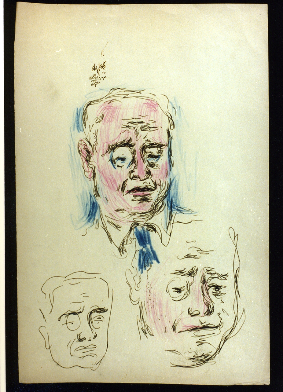 schizzi per ritratto di Gino Doria (disegno) di Ricci Paolo (sec. XIX)