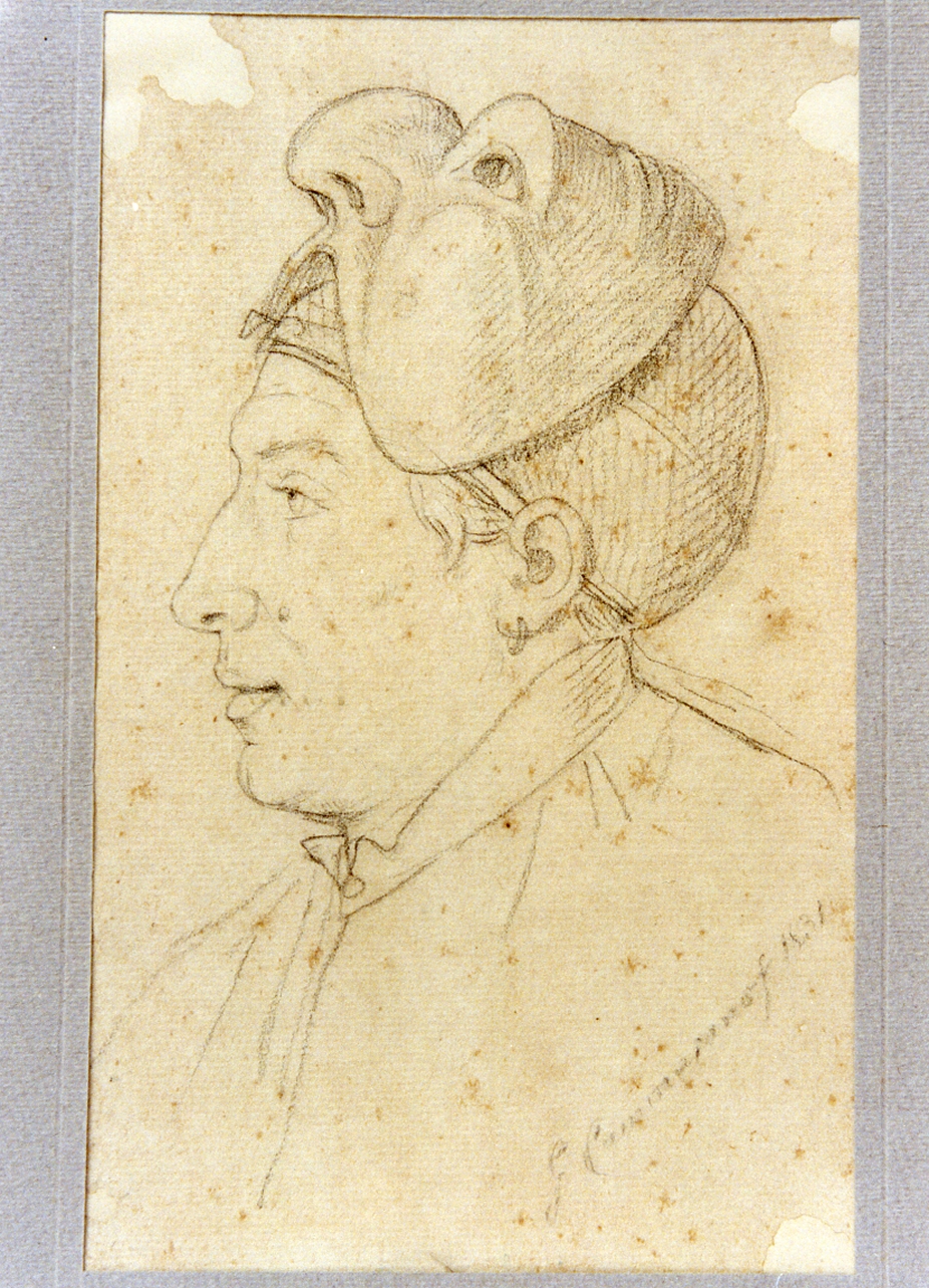 ritratto di Vincenzo Cammarota di profilo (disegno) di Cammarano Giuseppe (sec. XIX)