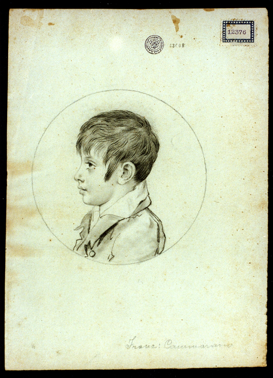 ritratto di Francesco Cammarano fanciullo (disegno) di Cammarano Giuseppe (sec. XIX)