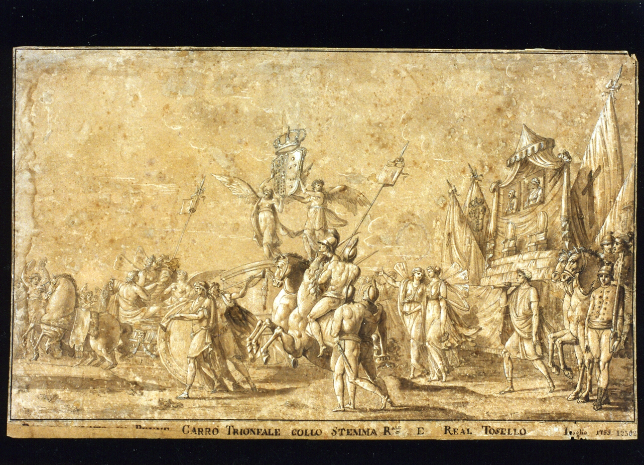 scena allegorica (disegno) - ambito napoletano (sec. XVIII)