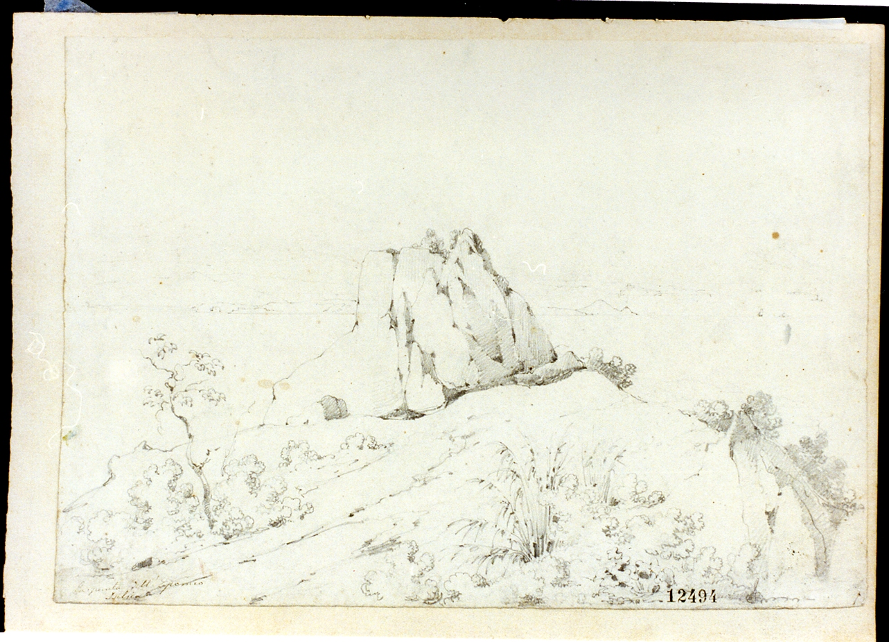 veduta del monte Epomeo ad Ischia (disegno) di Smargiassi Gabriele (seconda metà sec. XIX)