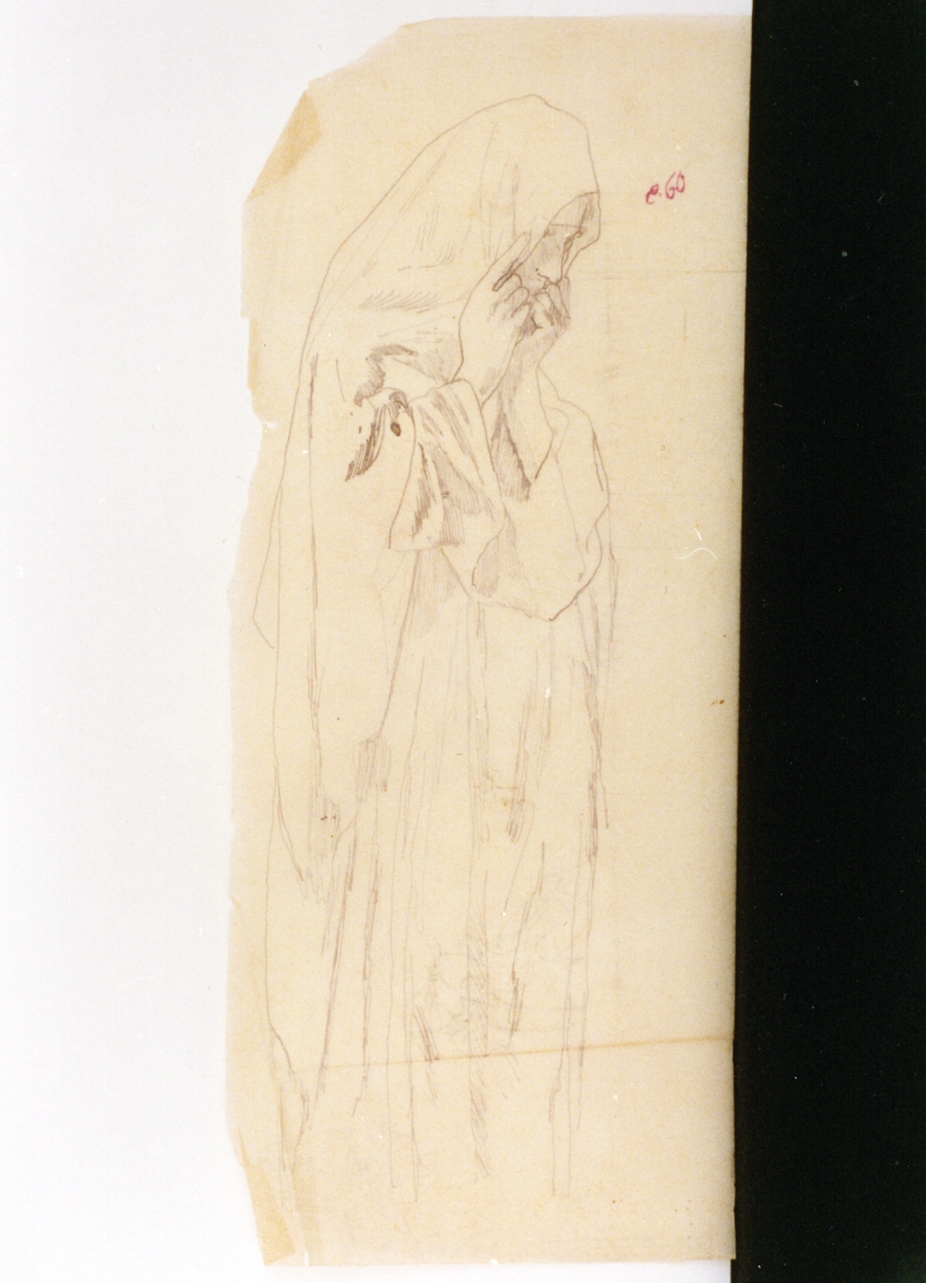 figura femminile panneggiata (disegno) di Vetri Paolo (secc. XIX/ XX)
