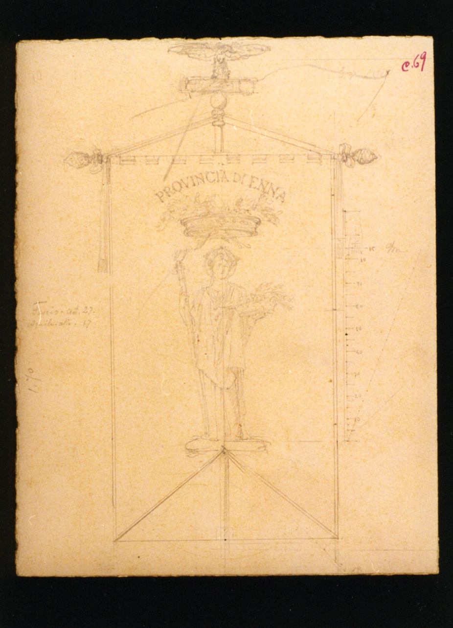 stendardo della provincia di Enna (disegno) di Vetri Paolo (sec. XX)