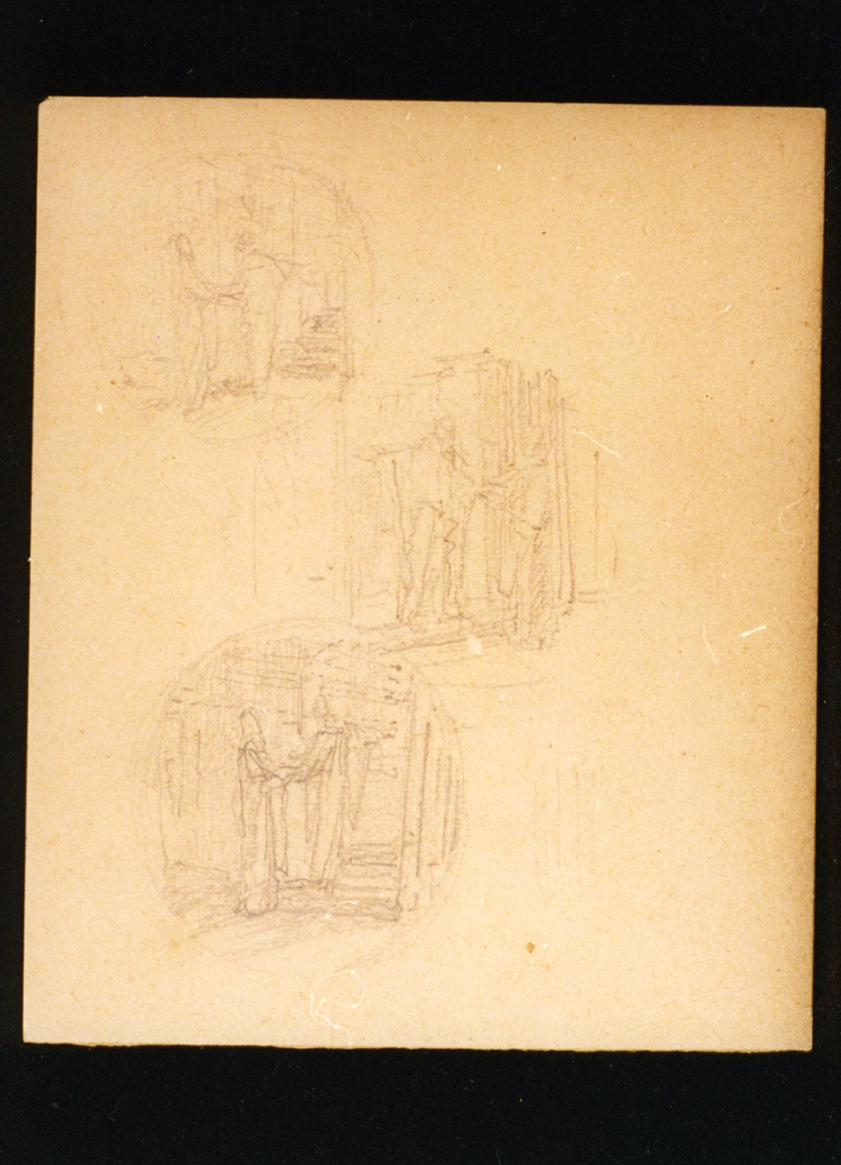 tre studi per la visitazione (disegno) di Vetri Paolo (secc. XIX/ XX)