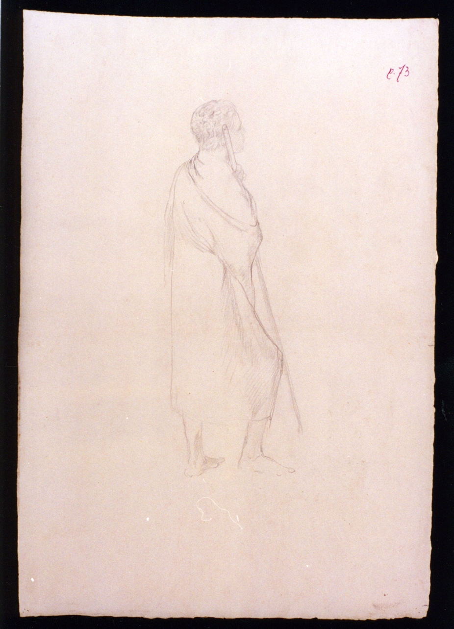 studio di figura maschile panneggiata (disegno) di Vetri Paolo (fine/inizio secc. XIX/ XX)
