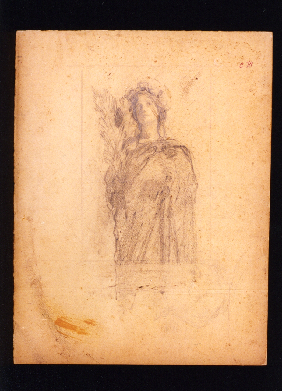 studio di Santa Brigida (disegno) di Vetri Paolo (secc. XIX/ XX)