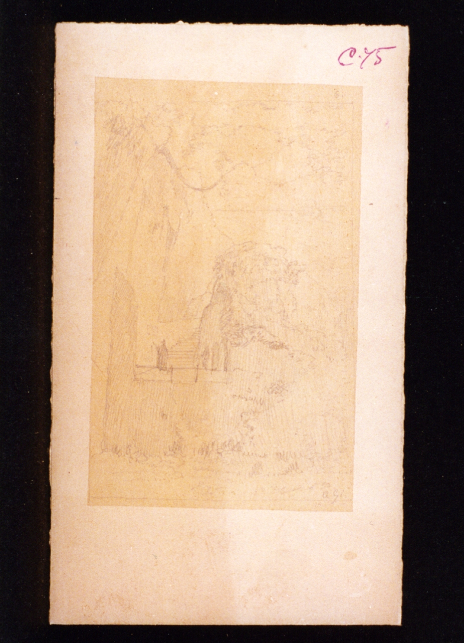 studio di paesaggio (disegno) di Gigante Achille (sec. XIX)