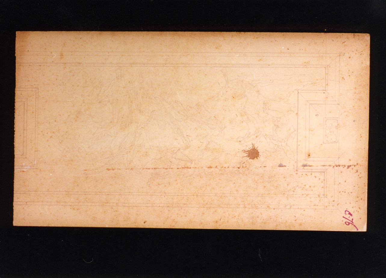 studio di scena con puttini e angeli (disegno) di Vetri Paolo (secc. XIX/ XX)