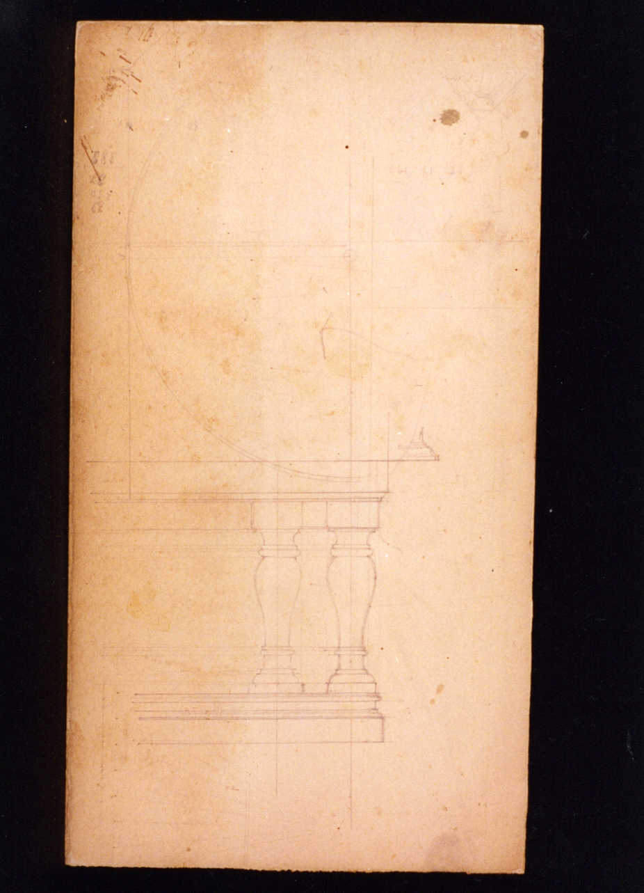 studio di balaustra (disegno) di Vetri Paolo (secc. XIX/ XX)