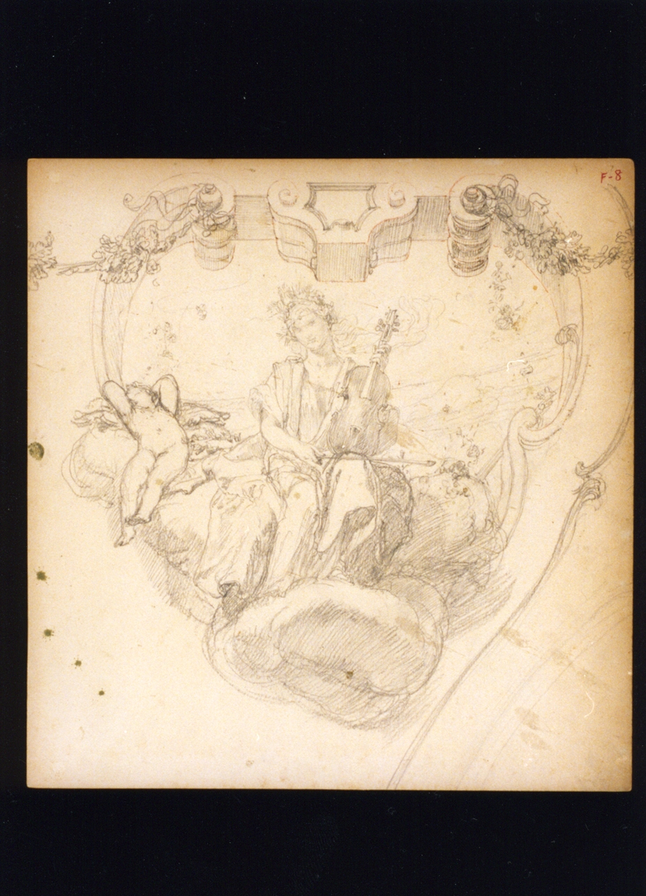 studio di Santa Cecilia (disegno) di Vetri Paolo (secc. XIX/ XX)