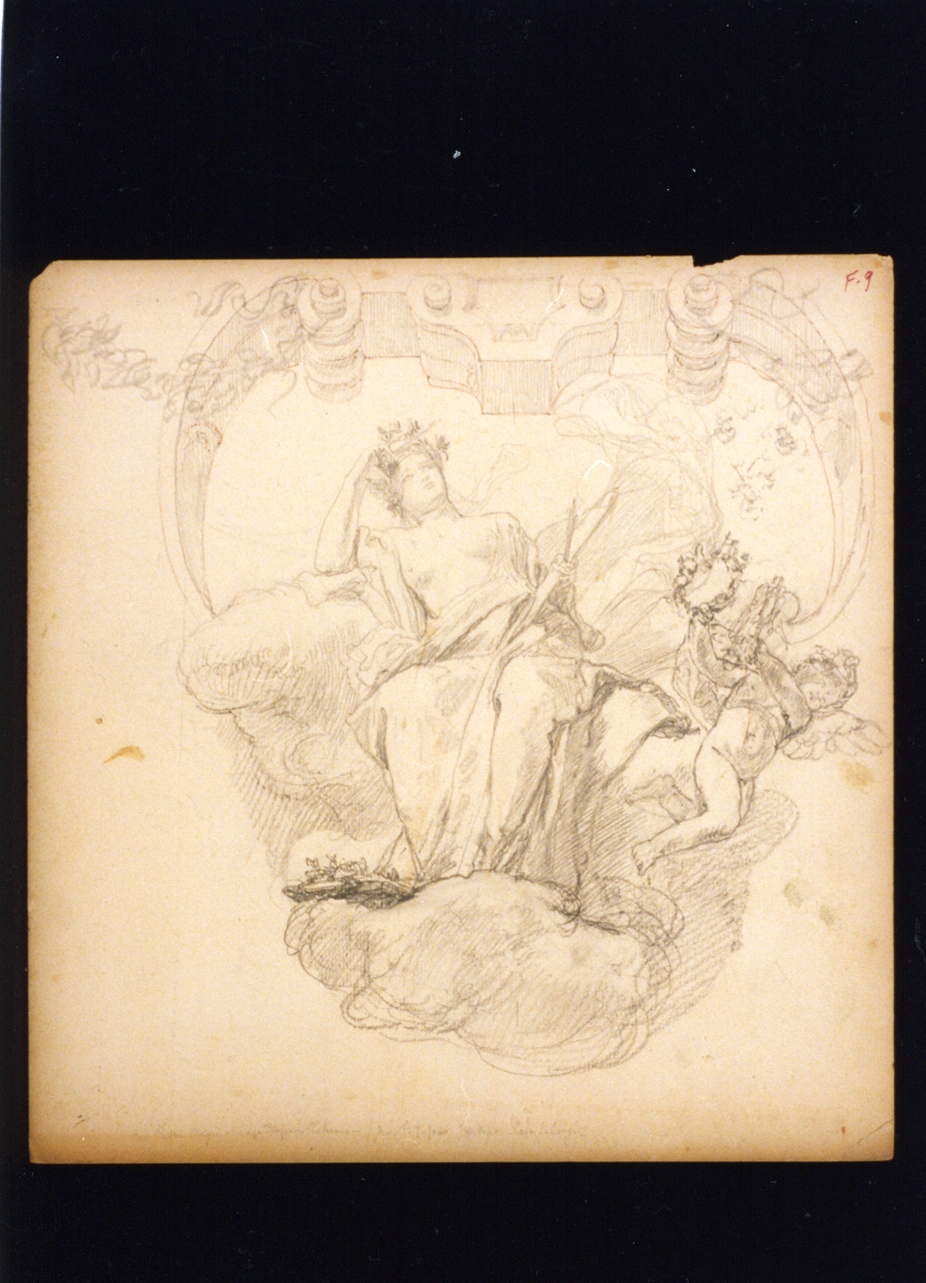 studio di figura allegorica femminile (disegno) di Vetri Paolo (secc. XIX/ XX)
