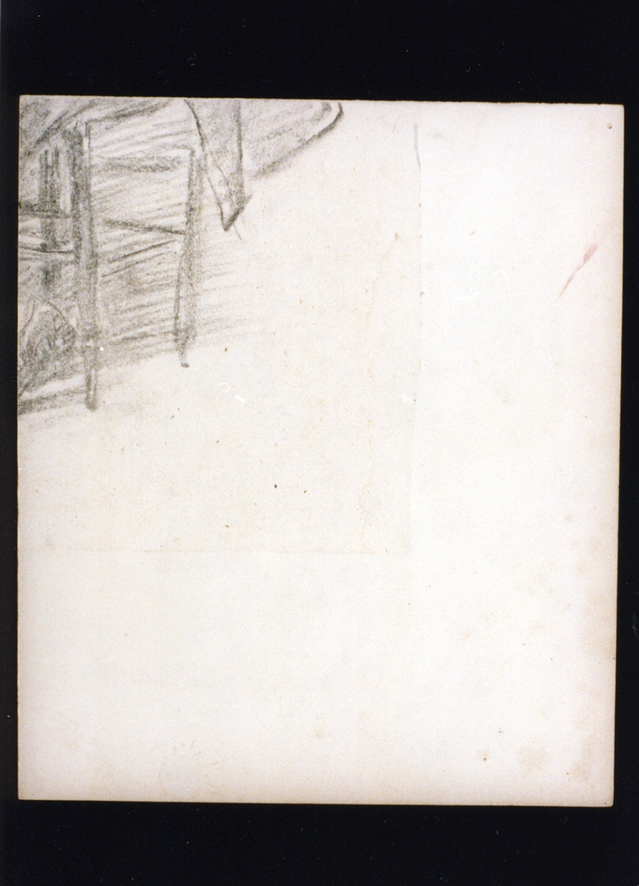 schizzo di parte inferiore di sedia (disegno) di Vetri Paolo (secc. XIX/ XX)