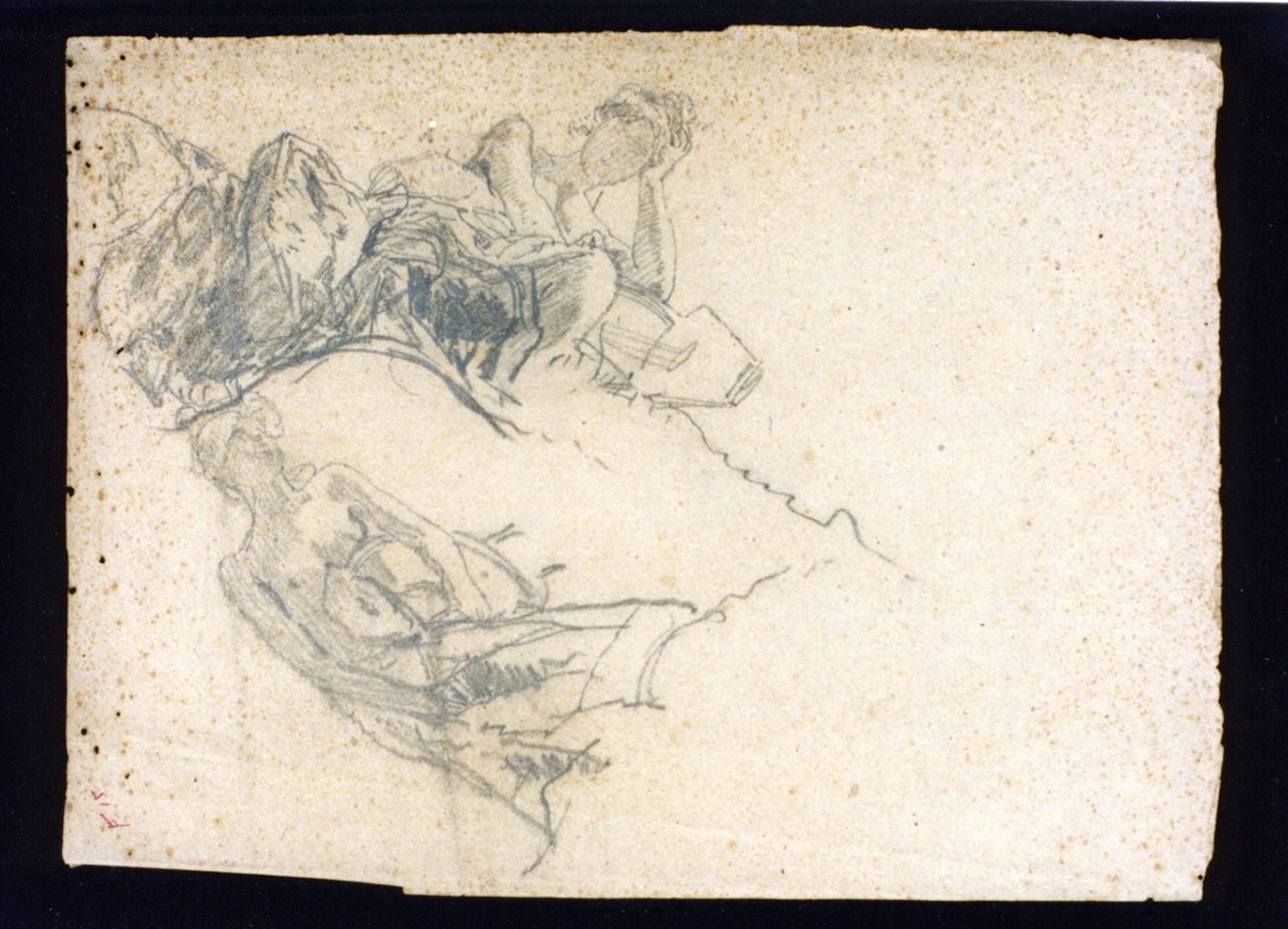 studio di figura femminile con strumenti musicali (disegno) di Vetri Paolo (secc. XIX/ XX)