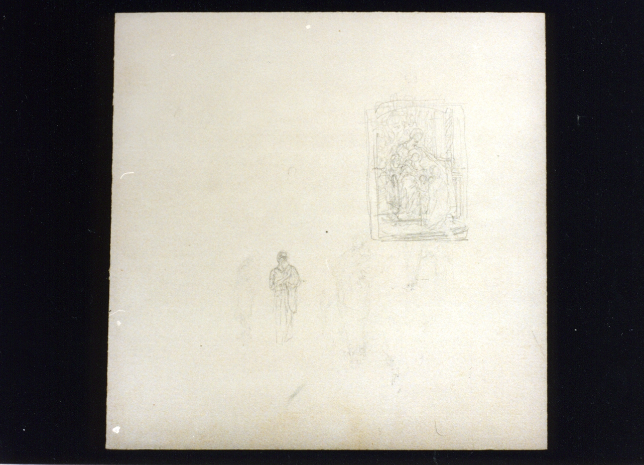 studio per la Madonna del Rifugio (disegno) di Vetri Paolo (secc. XIX/ XX)
