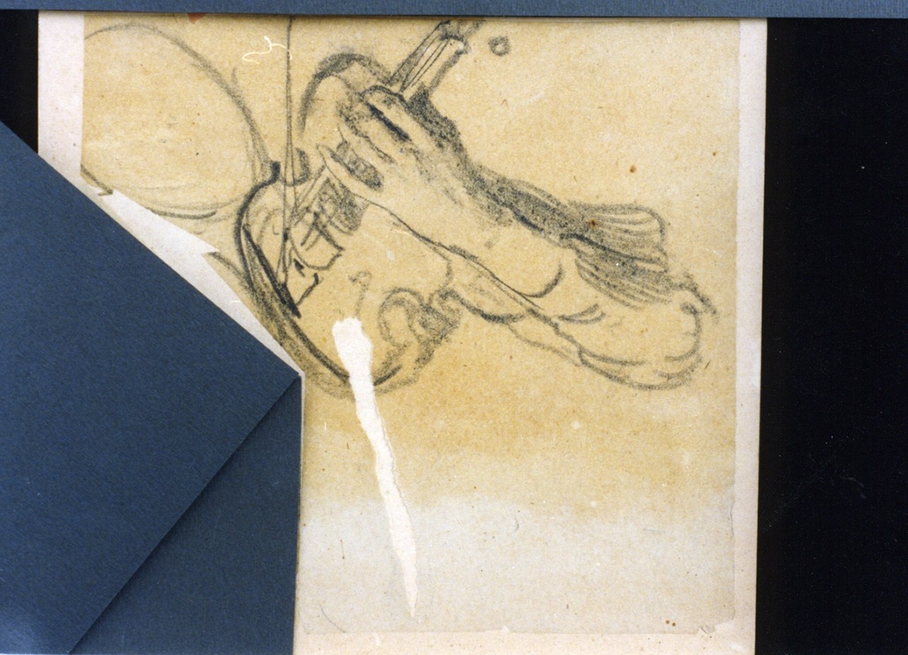 studio di braccia che suonano il violino (disegno) di Vetri Paolo (secc. XIX/ XX)