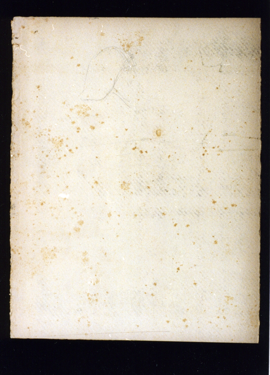 studio di testa di monaco (disegno) di Vetri Paolo (secc. XIX/ XX)