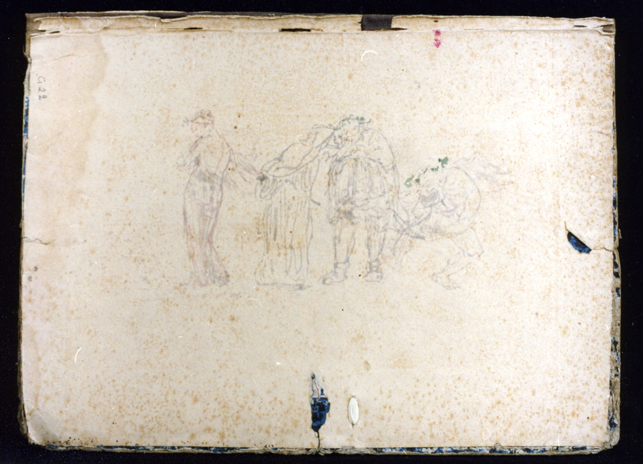 studio di quattro figure panneggiate (disegno) di Vetri Paolo (sec. XIX)