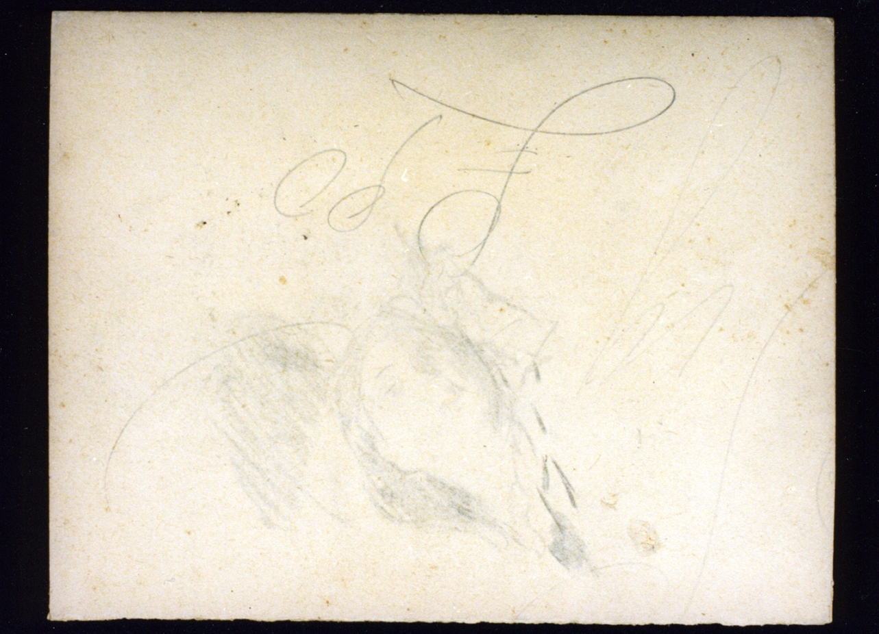 studio di volto di donna dormiente (disegno) di Vetri Paolo (sec. XIX)