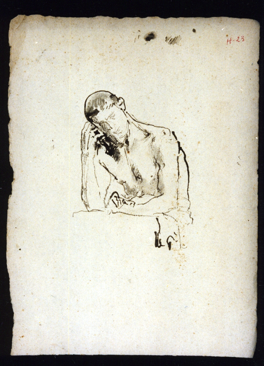 studio di mezzo busto maschile (disegno) di Vetri Paolo (sec. XIX)