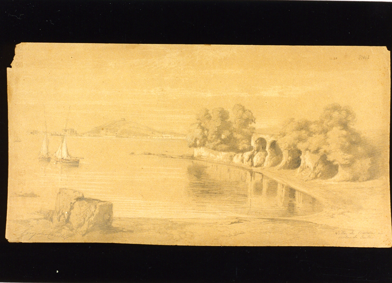 studio della Villa di Cicerone a Mola di Gaeta (disegno) di Carelli Consalvo (prima metà sec. XIX)