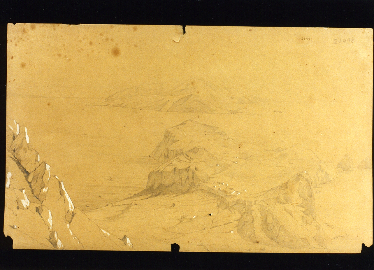 studio di Monte Solaro a Capri (disegno) di Vianelli Achille (sec. XIX)